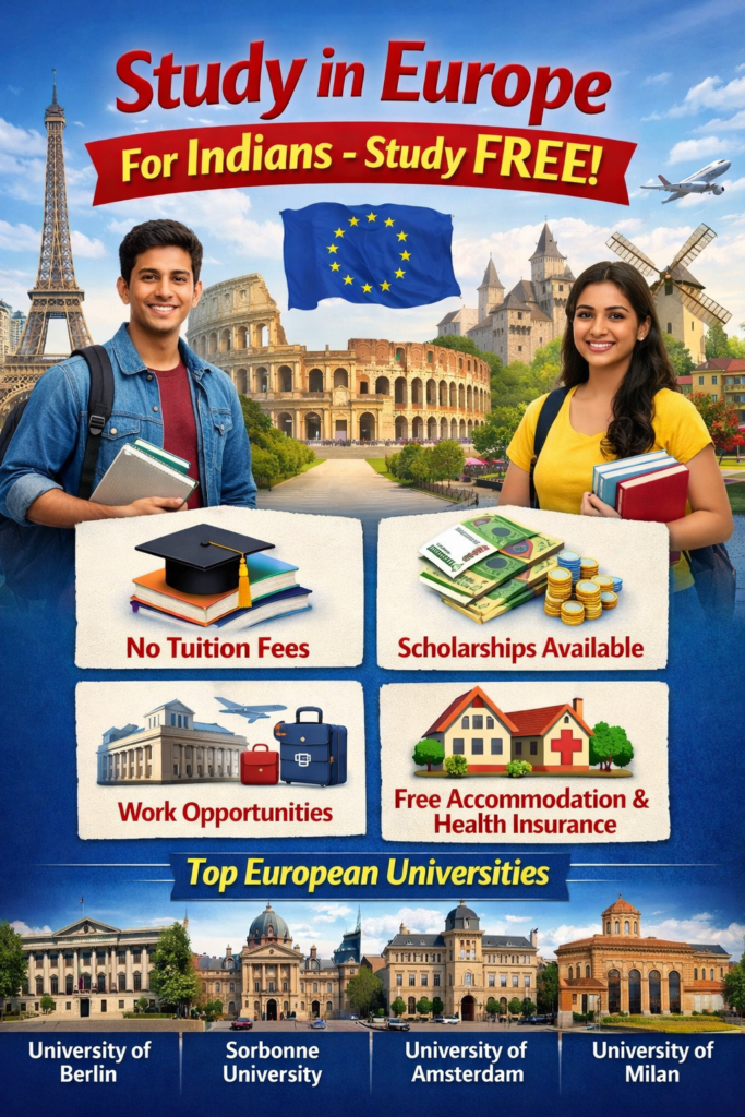 Europe Free Study for Indian Students 2026