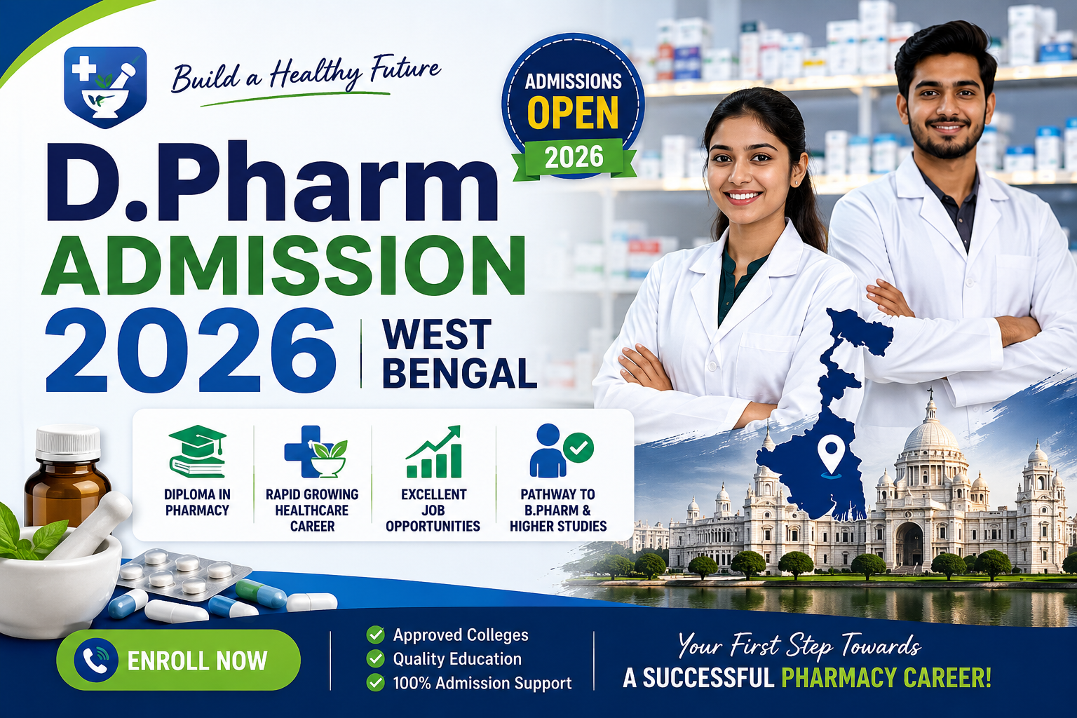 D.Pharm Admission in West Bengal 2026 – Pharmacy Course Admission and Career Opportunities